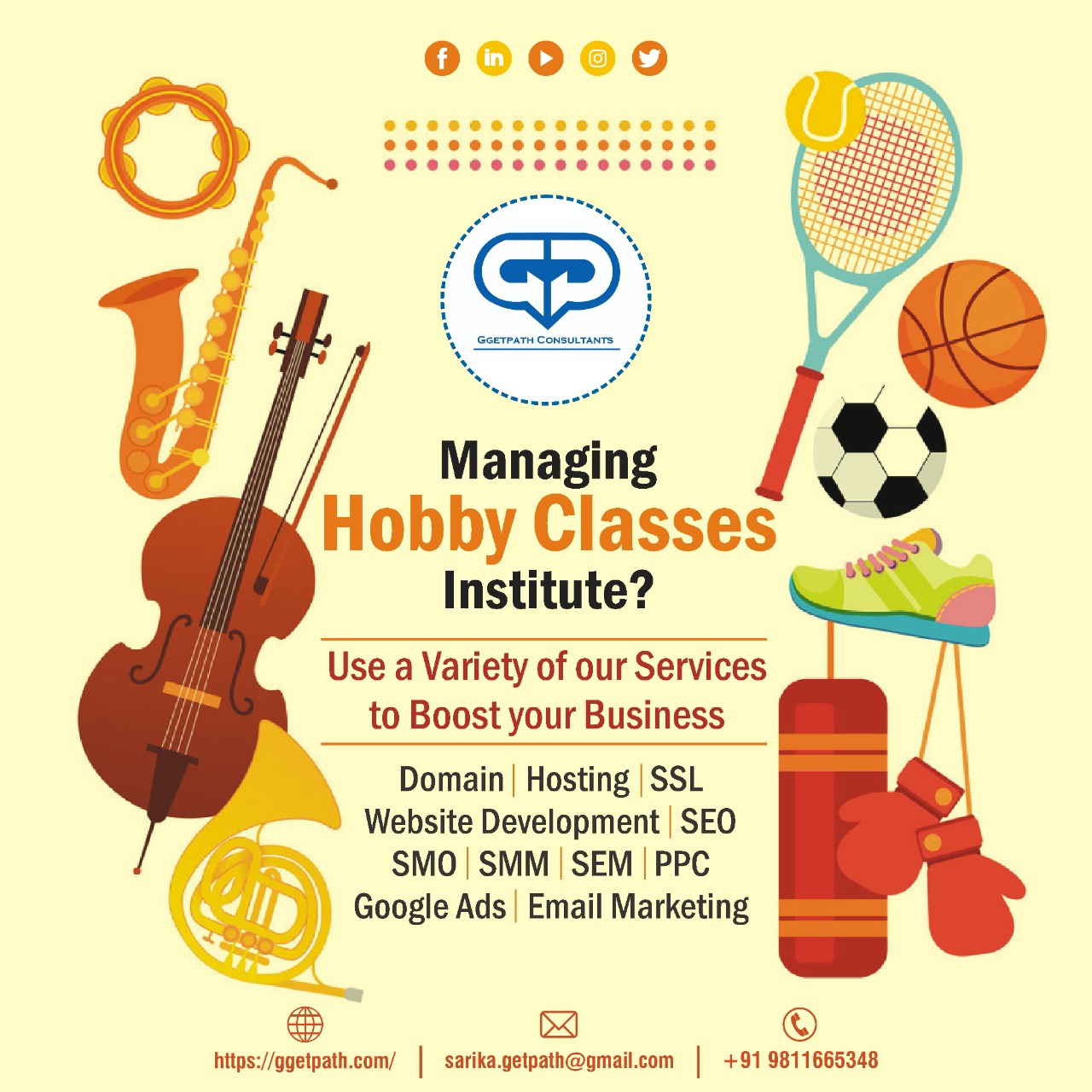 Digital Marketing For Hobby Class Institute